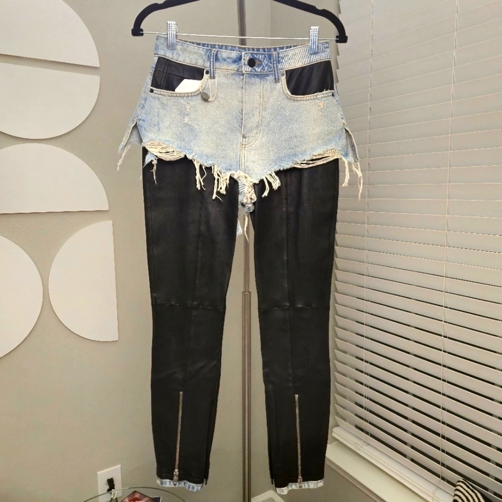 Alexander Wang | Denim Leather Pant - Picture 3 of 7